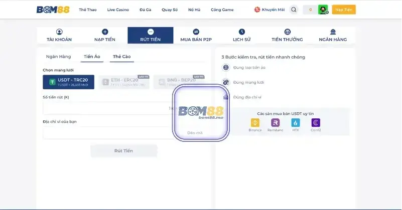 Hướng Dẫn Chi Tiết Từng Bước Rút Tiền Dễ Dàng Tại Bom88 3 Hướng Dẫn Chi Cách Rút Tiền Bom88 Thông Qua Đổi Thẻ Cào Điện Thoại